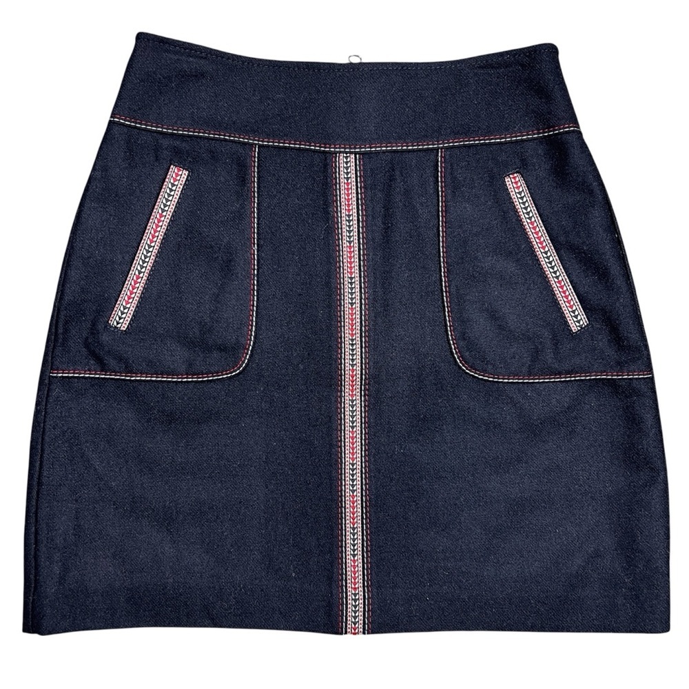Ann Taylor Loft Black Wool Blend Mini Skirt Size 2